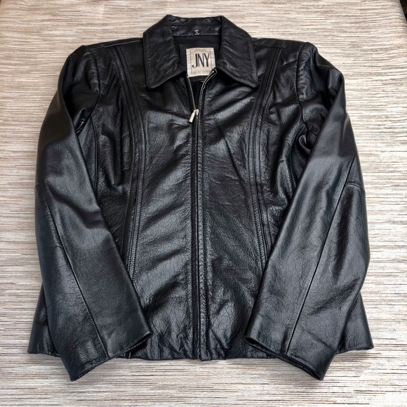 Jones New York Black Leather Jacket - Picture 16 of 16